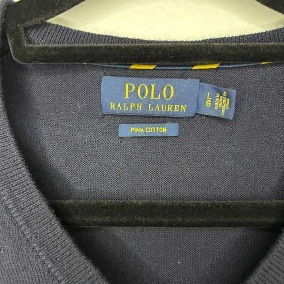 Polo Ralph Lauren Pima Cotten V-Neck Sweater Size - L